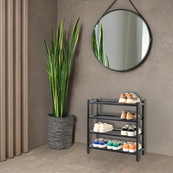 Viena loft-kenkäteline, 4 tasoa, musta
