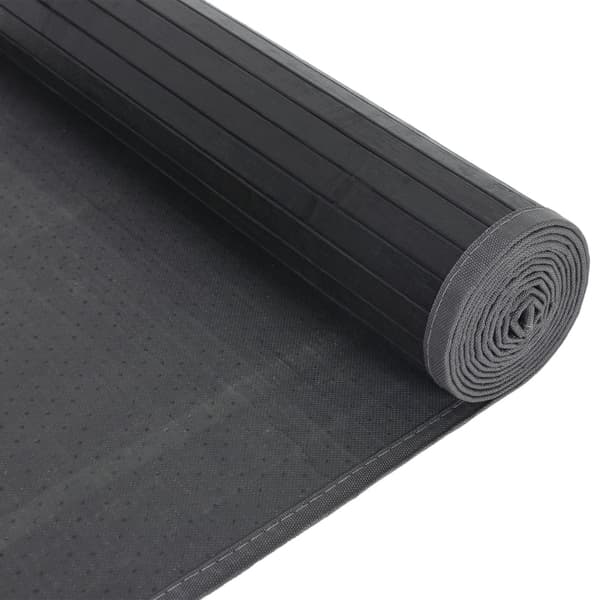 vidaXL Suorakulmainen matto, harmaa, 80x300 cm, bambu