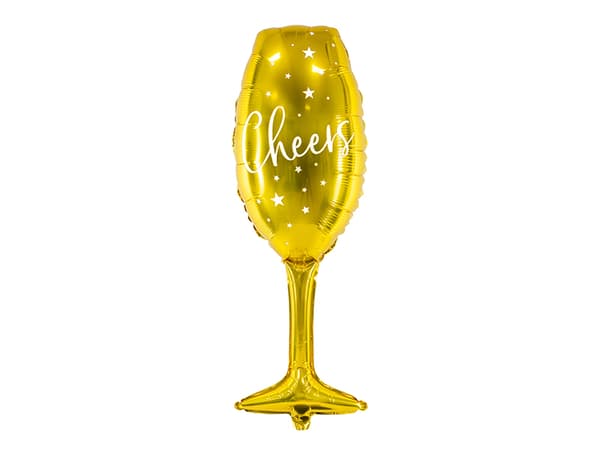 Folieballon Shotglas 28x80cm guld 1 stk.