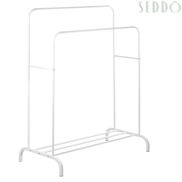 Metal bøjle stående hall garderobe solid hylde stor