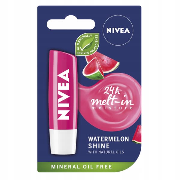 363042 NIVEA Plejende læbepomade Vandmelon Glans 4,8G