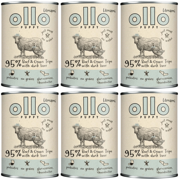 Vådfoder til hvalpe OLLO Puppy Oksekød med Andelever 6