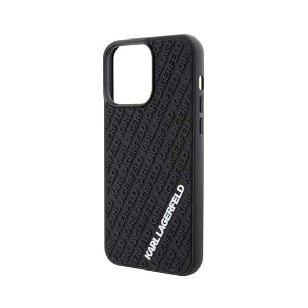 Karl Lagerfeld 3D gummi multilogo - iPhone 15 Pro Max cover (sort)