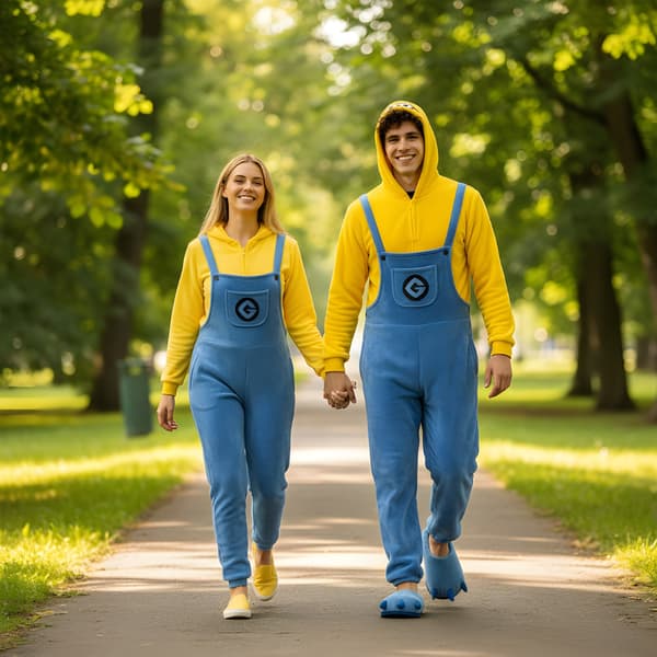 Minion-kostym Kigurumi-pyjamas 145-155 cm