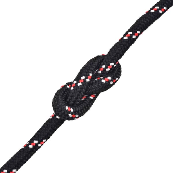 vidaXL polypropylen sejlreb, 12 mm, 250 m, sort