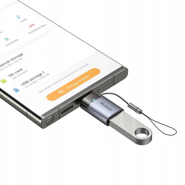 MCDODO ADAPTER USB-A 3.0 TILL USB-C TILL USB TYP C 3A 5GB OTG LED
