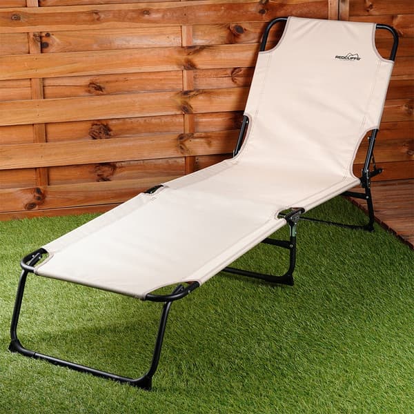 Taitettava puutarha-aurinkovuode beige