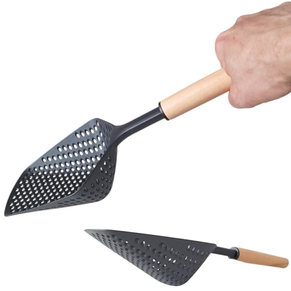 Knidsked med avrinning, nylon, trä, 36 cm