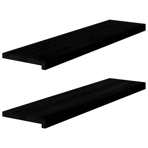 vidaXL trappetrin, 2 stk. brun 100x25x2 cm massivt egetræ