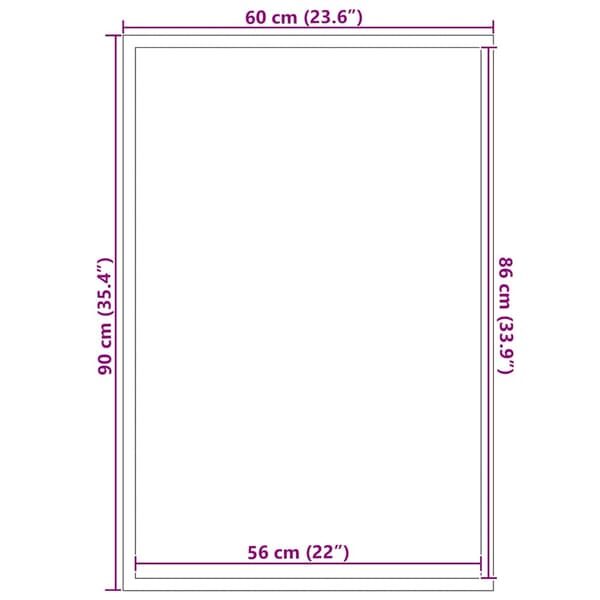 vidaXL Dörrmatta svart 60x90 cm