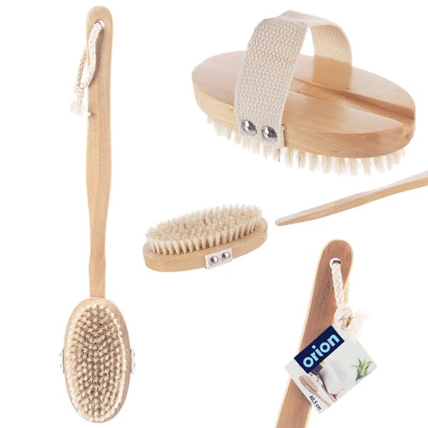 Träborste massage 2-i-1 torr och bad 42 cm