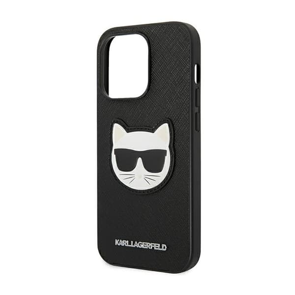 Karl Lagerfeld Saffiano Choupette Head Patch-etui - iPhone 14 Pro-etui (sort)