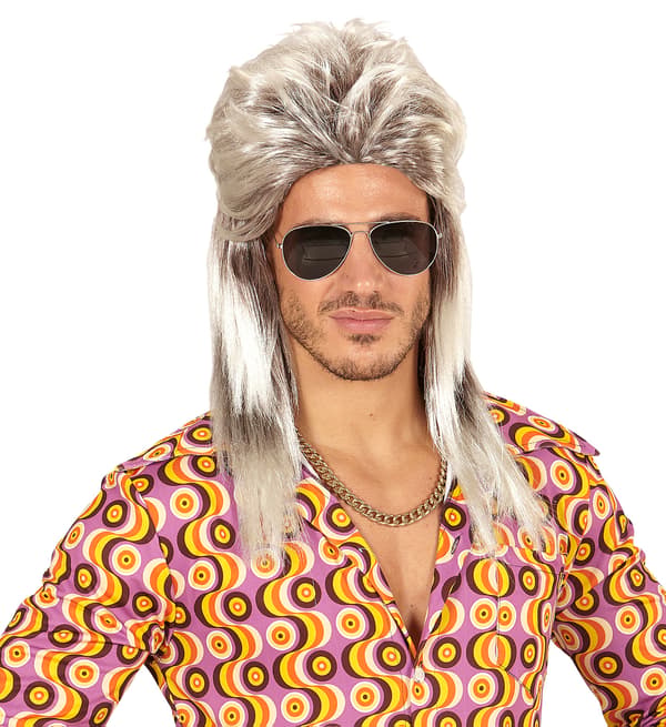 Paryk 70'er 80'er Disco Blond Glat Ryg