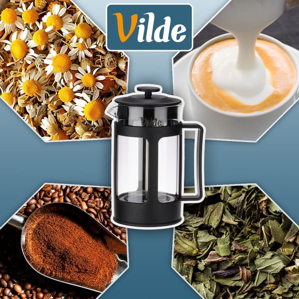 Stempelkande til kaffe og te i glas 600 ml