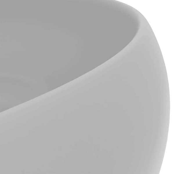 vidaXL luksuriøs rund håndvask matgrå 40x15 cm keramik