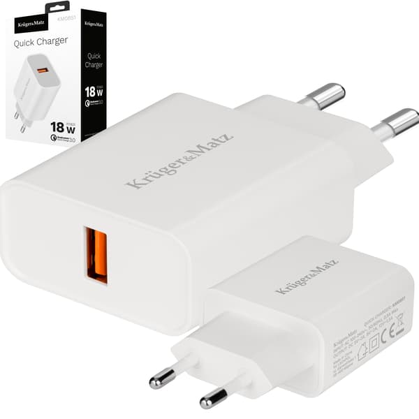 Väggaddare QC 3.0 18W 3A Kruger&Matz