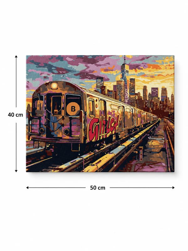 Målning med siffror med ram Metro 50x40 cm