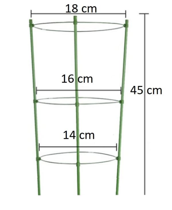 Runt metallstöd 45 cm x 5 st (för växter)