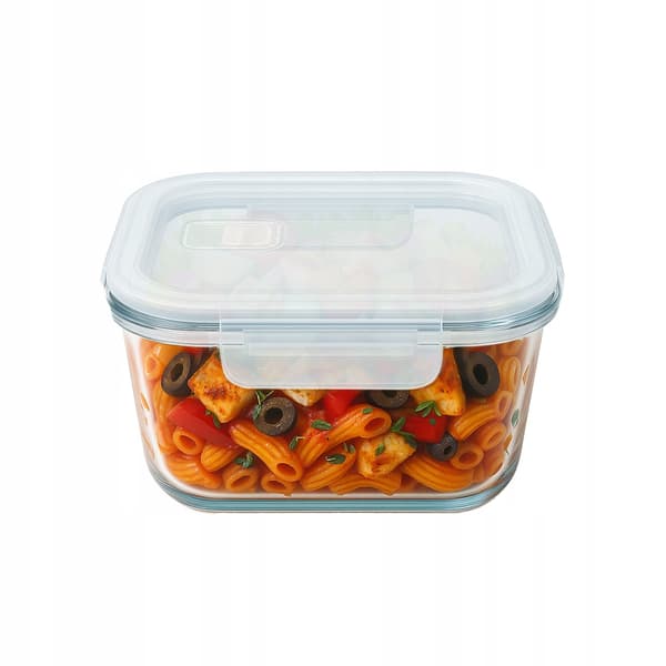 Fyrkantig glasbehållare 520 ml för mat, middag, lunch, salladsbehållare