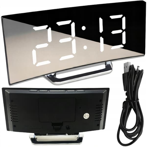 Digitalt LED spejlur - DT-6507 (hvid)