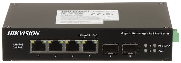 POE-SWITCH DS-3T0506HP-E/HS 4-PORTARS SFP Hikvision