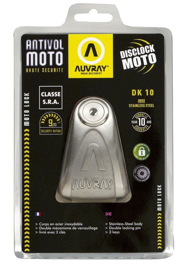 AUVRAY DK10 skivelås - rustfrit stål, stiftdiameter 10 mm (SRA-klasse)