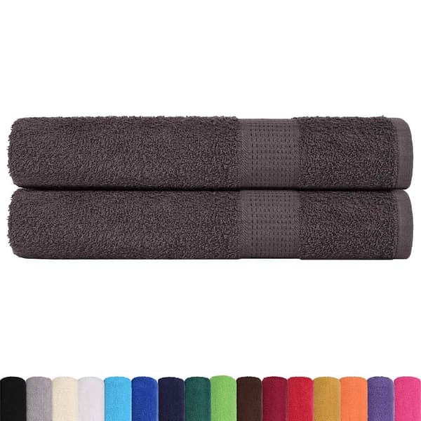 vidaXL Bastuhanddukar, 2 st, Antracit, 80x200 cm, 100 % bomull