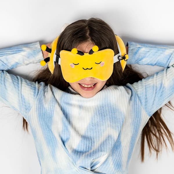 Relaxeazzz - Sammenklappelig Rejsepude med Bind til Øjne - Bee - CUSH309
