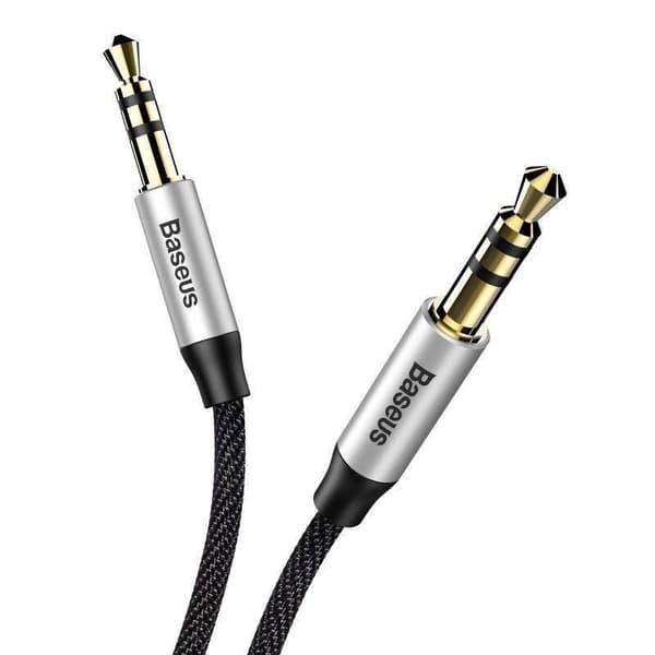 Baseus Yiven 3,5 mm AUX mini-jack lydkabel 1 m (sort og sølv)