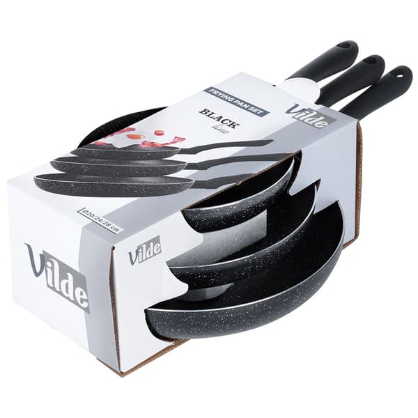 Sæt granitpander BLACK LINE 3 stk. 20 / 24 / 28 cm