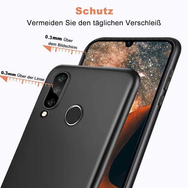 ETUI TIL HUAWEI P30 LITE SORT MAT SILIKONE FLEKSIBEL MAR-LX1A