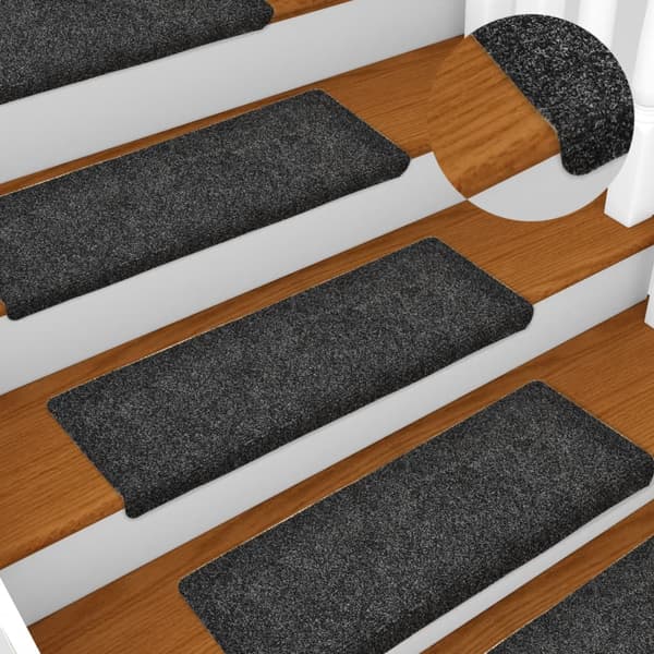 vidaXL Självhäftande Trappmattor 15 st 65x21x4 cm Grå Rektangulära Kanter