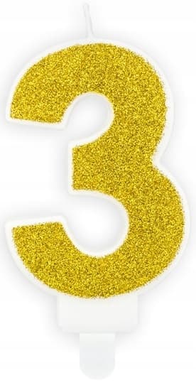 Numero 3 valo, kulta, 1 kpl