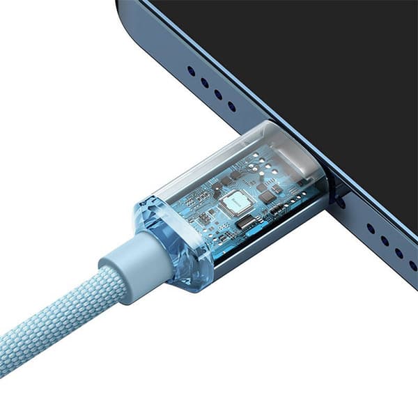 Baseus Crystal Shine USB-C–iP-kaapeli, 20W, 1,2m (sininen)