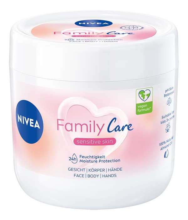 NIVEA Family Care lätt kroppskräm, ansiktskräm och handkräm 450 ml