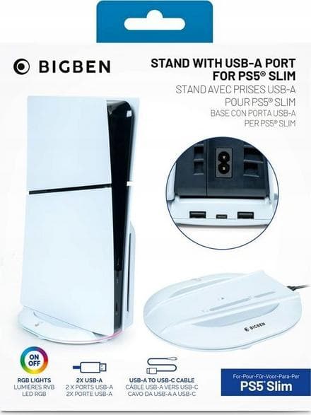 NACON Big Ben-ställ med USB-A-port för PS5 Slim Vit