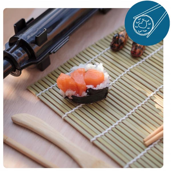 Sæt med SUSHIMASKINE med ROLLER BAZOOKA MAT sushitilbehør