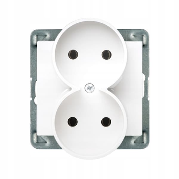 Polmark SIGMA (Hvid) GP-2D/m dobbelt stikkontakt uden ramme