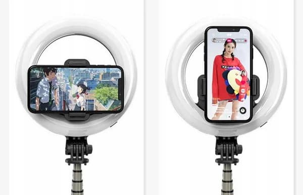 Selfiepinne LED-ringlampa med stativ