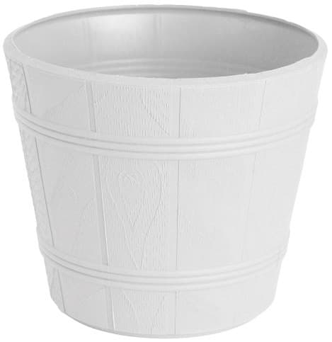 Träliknande blomkruka 4 vita FORM-PLASTIC