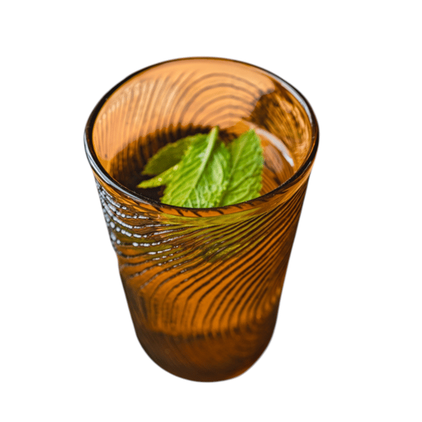 GLAS FÖR VATTEN, GRINKS, JUICE 300ml, TRÄSKIVOR MÖNSTER ARBRE BRUN