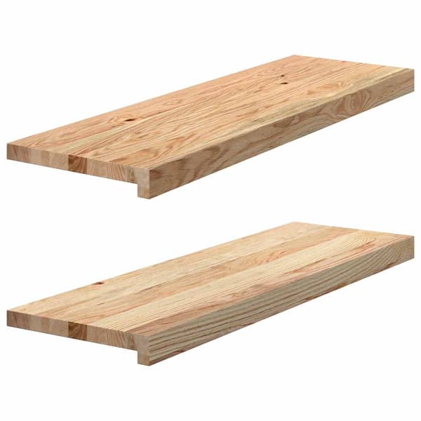 vidaXL trappetrin, 2 stk. ubehandlede, 80x30x2 cm massivt egetræ