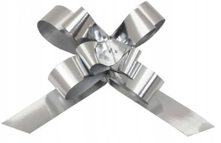 Bandrosé dekorationsrosett 3 cm, 10 st silvermetall