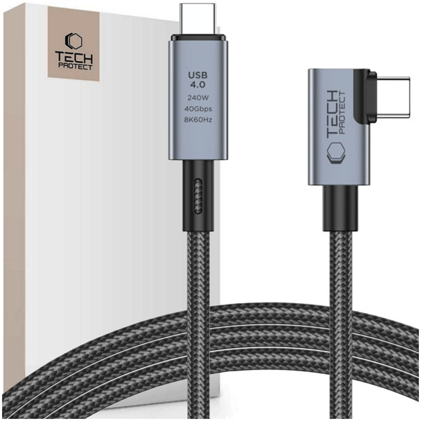 TECH-PROTECT ULTRABOOST MAX L USB 4.0 8K 40GBPS TYP-C-KABEL PD240W 150CM GRÅ