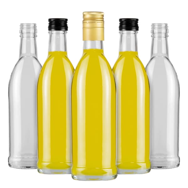 5x Iskra glasflaskor 250 ml flaska för alkohol, juice, vin, likörer set