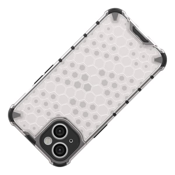 Honeycomb iPhone 14 Plus Hybrid Armored Case Transparent