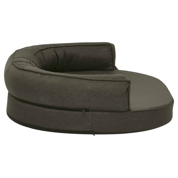 vidaXL hundeseng, 75x53 cm, linnedlook, mørkegrå