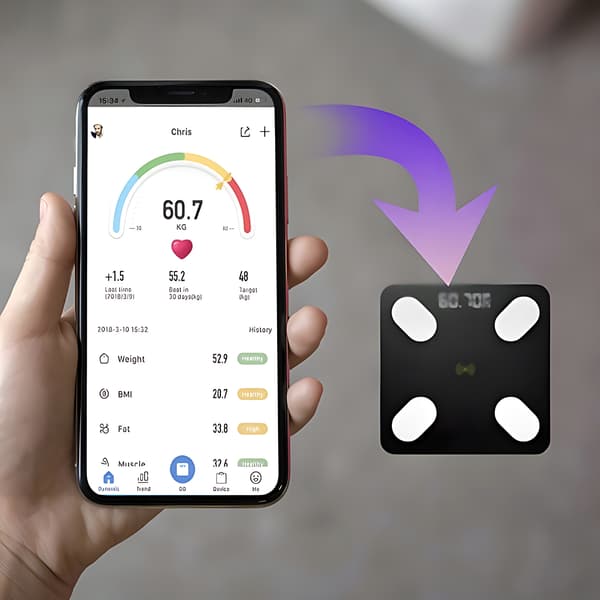 ELEKTRONISK ANALYTISK BADEVÆRELSESVÆGT BLUETOOTH NØJAGTIG SMART 25-I-1