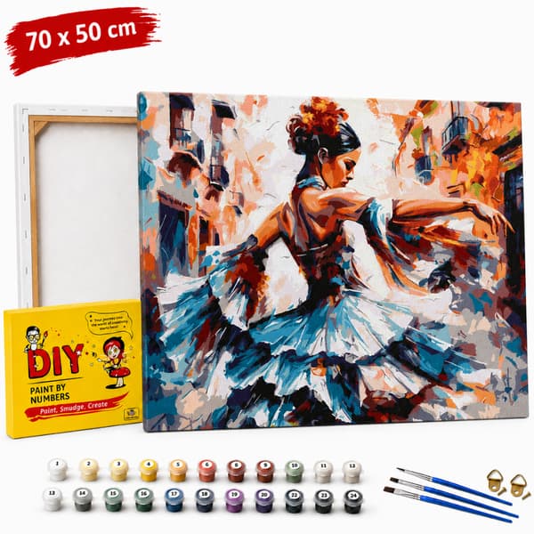 Måla efter siffror med ram Dam i dans 50x70 cm