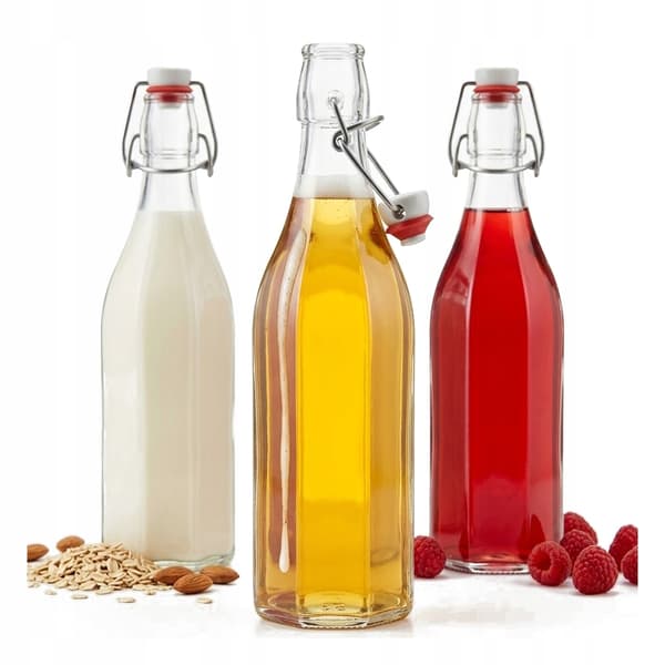 6x flaskor costolata 750ml med mekanisk kork Flaskor för tinkturer 6 st